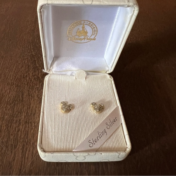 Disney Parks Sterling Silver 925 Mickey mouse ears Icon Post Earrings Gift Box - Picture 1 of 12